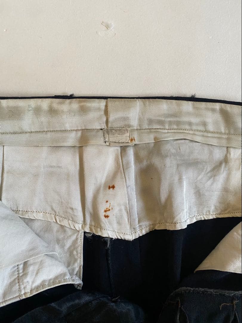 パンツ 50s- black wide wool slacks