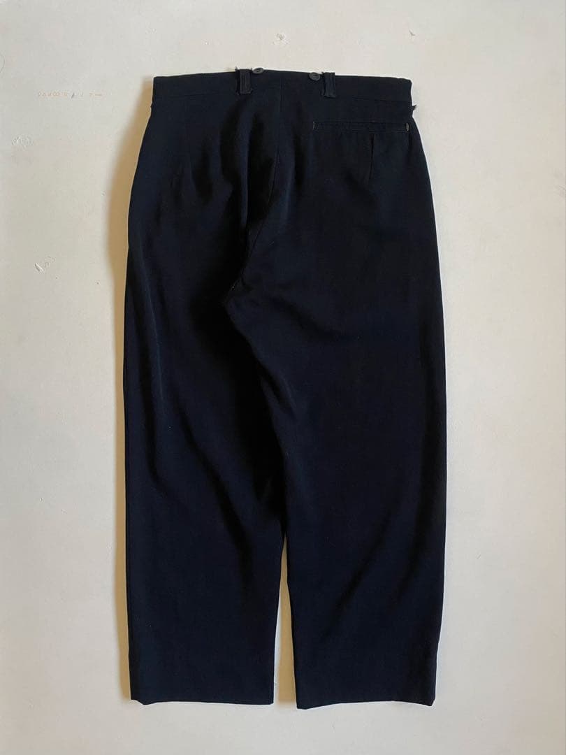 パンツ 50s- black wide wool slacks