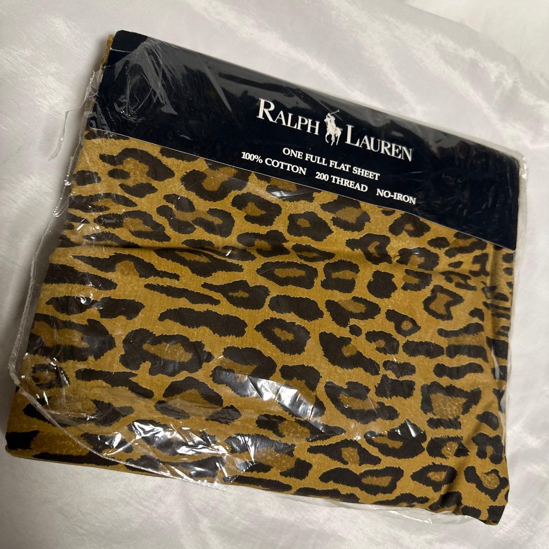 新品　希少　RALPH LAUREN ダブル　フィッテッドシーツ レオパード
