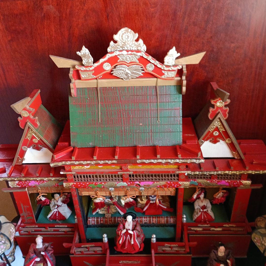 お値下げ♥雛人形 御殿飾り　伝統的な雛人形セット 昭和30年レトロ♥