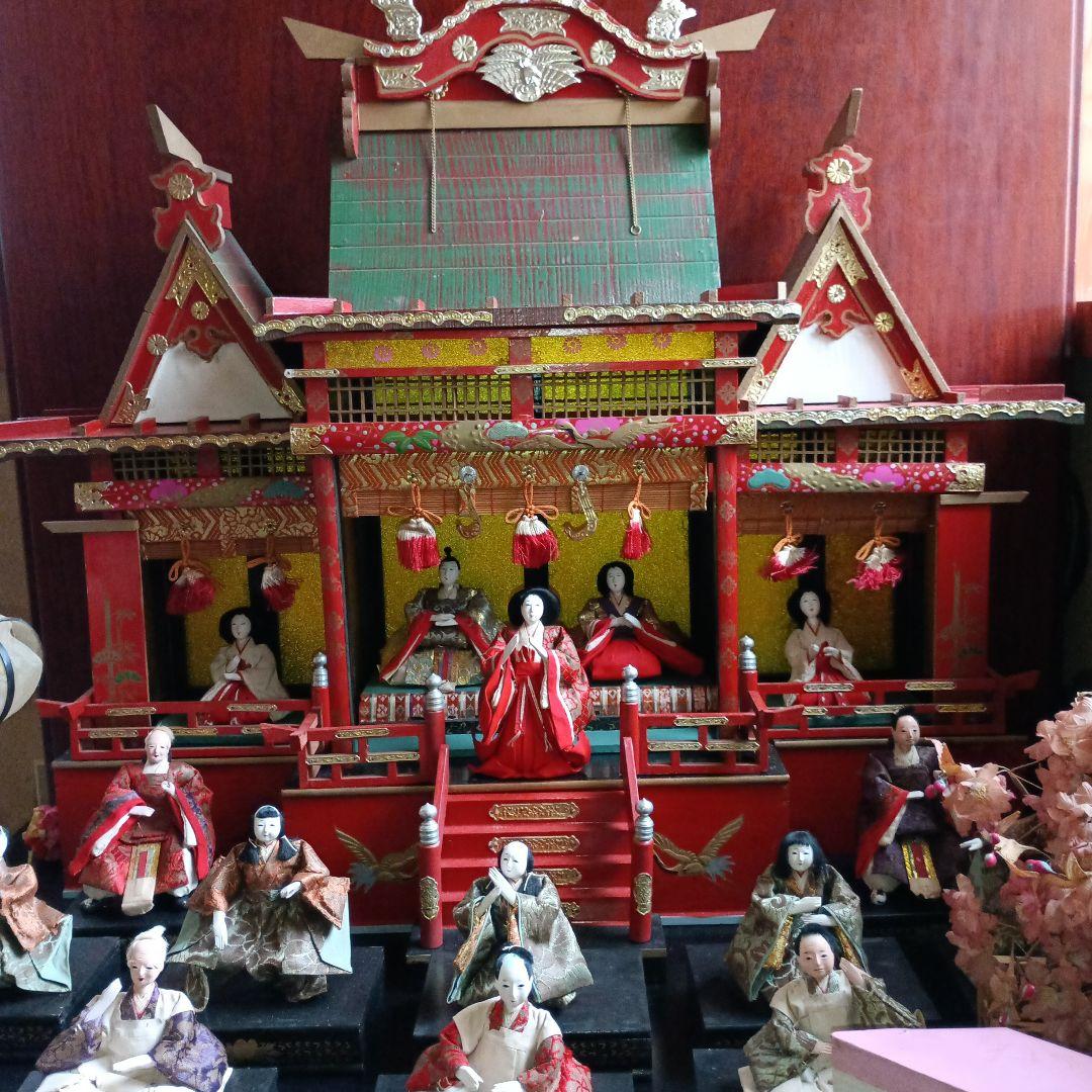 お値下げ♥雛人形 御殿飾り　伝統的な雛人形セット 昭和30年レトロ♥