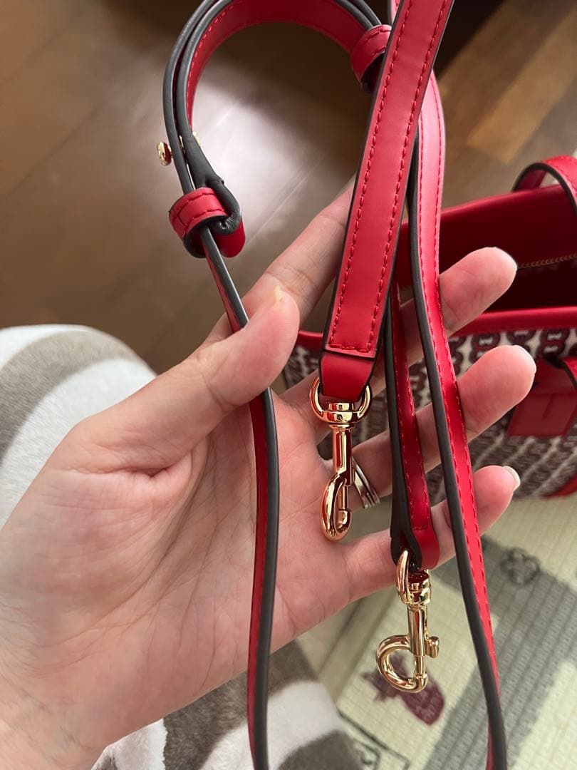 TORY BURCH レッド トートバッグ 中型（ 週末セール)