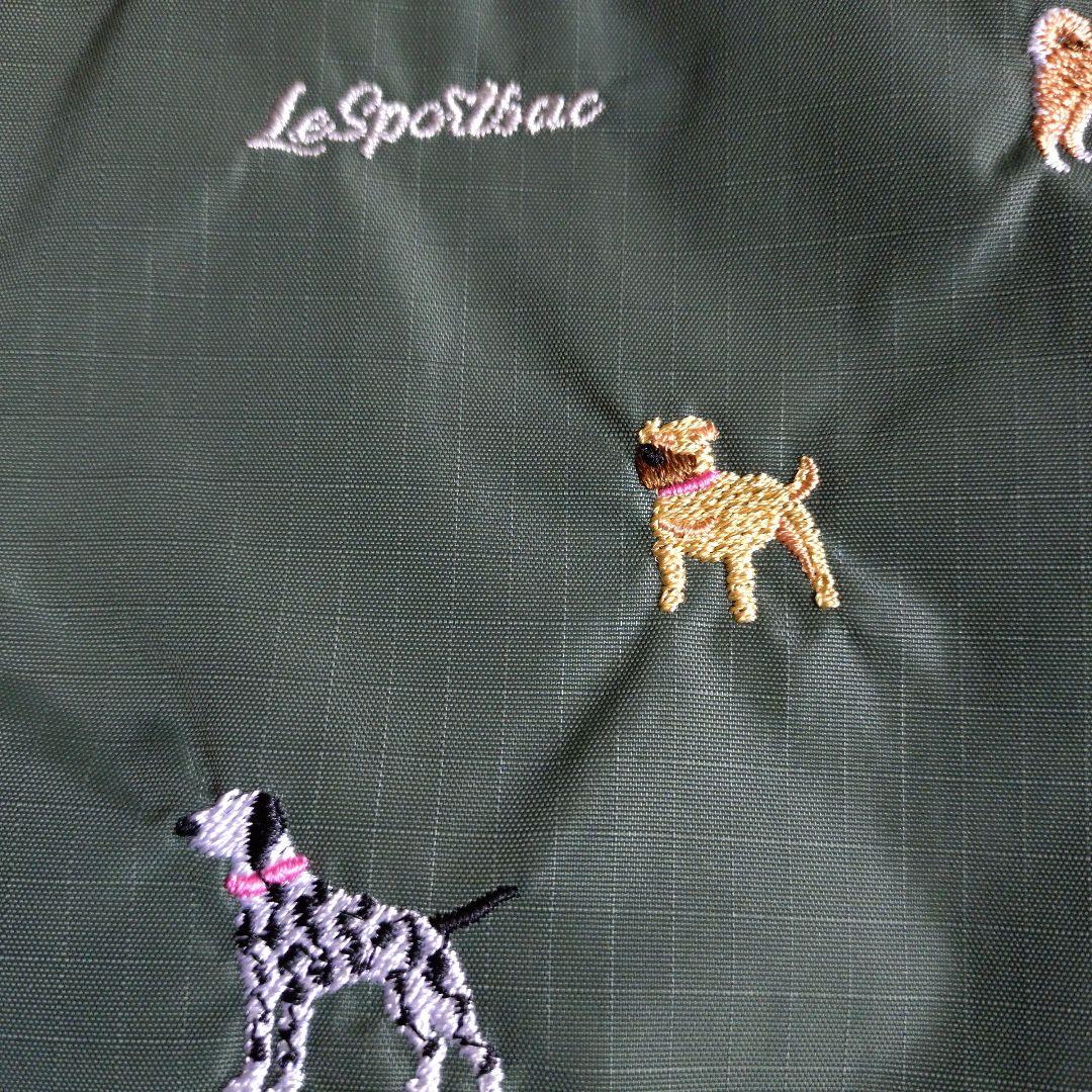 【新品未使用】レスポートサック　犬柄　ブリードオブドッグ　グリーン