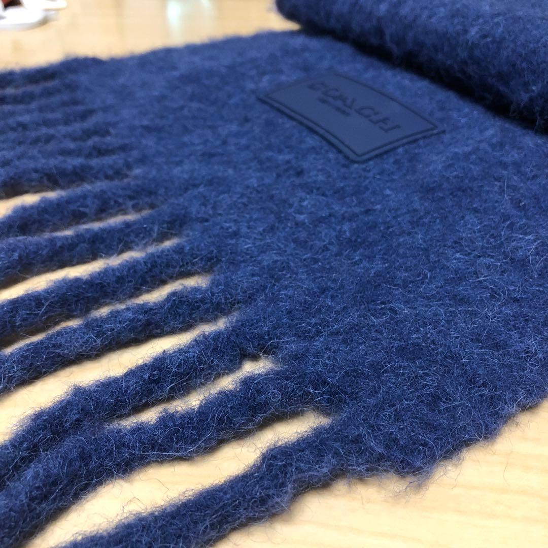 COACH ネイビー マフラー アルパカ90%