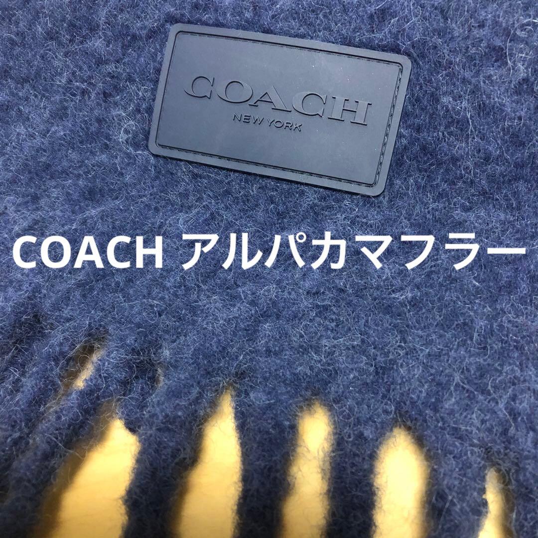 COACH ネイビー マフラー アルパカ90%