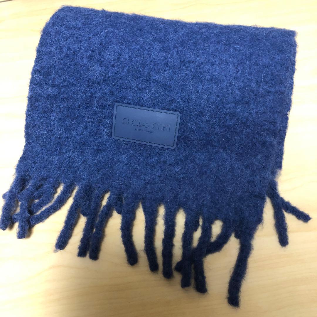 COACH ネイビー マフラー アルパカ90%