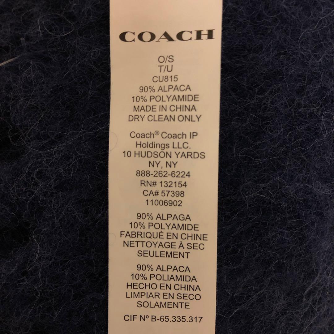 COACH ネイビー マフラー アルパカ90%