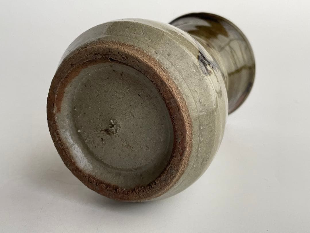 陶芸家　濱田庄司　浜田庄司　？　鉄絵花入　花生　花瓶　箱なし　民藝　益子