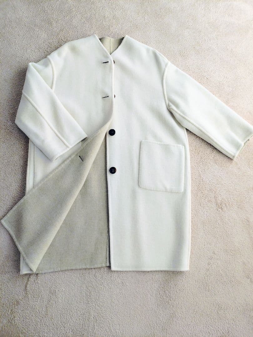 ル グラジック（ LE GLAZIK）ノーカラーウールコート　リバーシブル