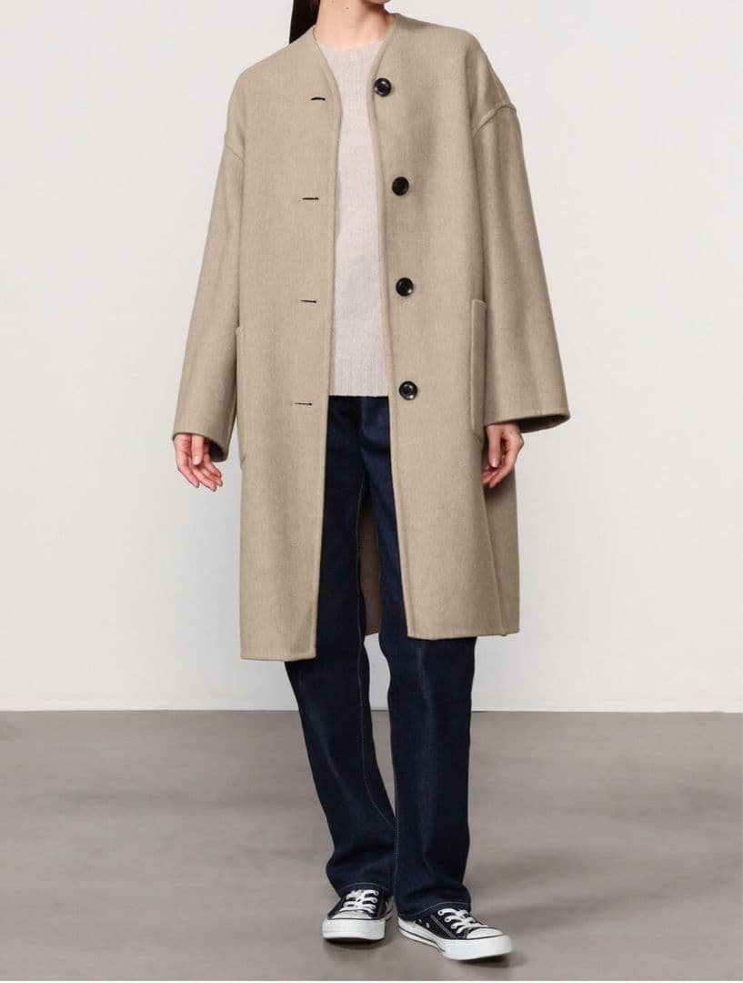 ル グラジック（ LE GLAZIK）ノーカラーウールコート　リバーシブル