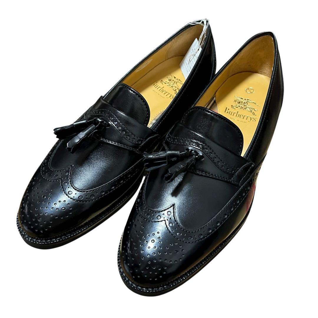 未使用 バーバリー タッセルシューズ ローファー 25.5 黒