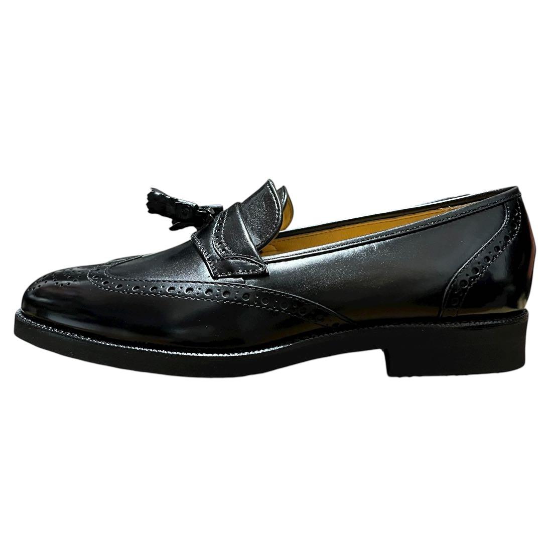 未使用 バーバリー タッセルシューズ ローファー 25.5 黒