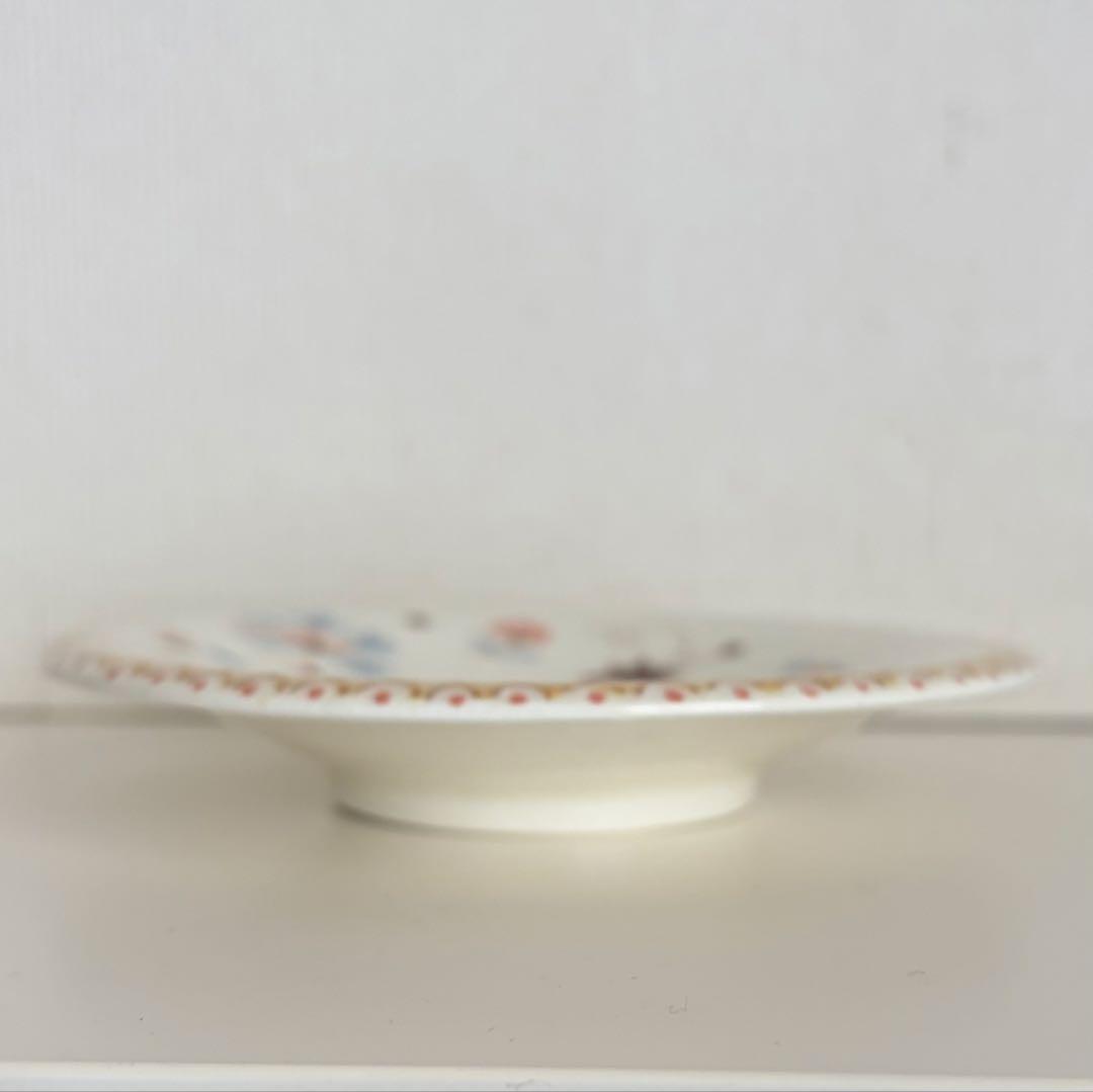 【未使用】升たか　色絵　花猫紋小皿