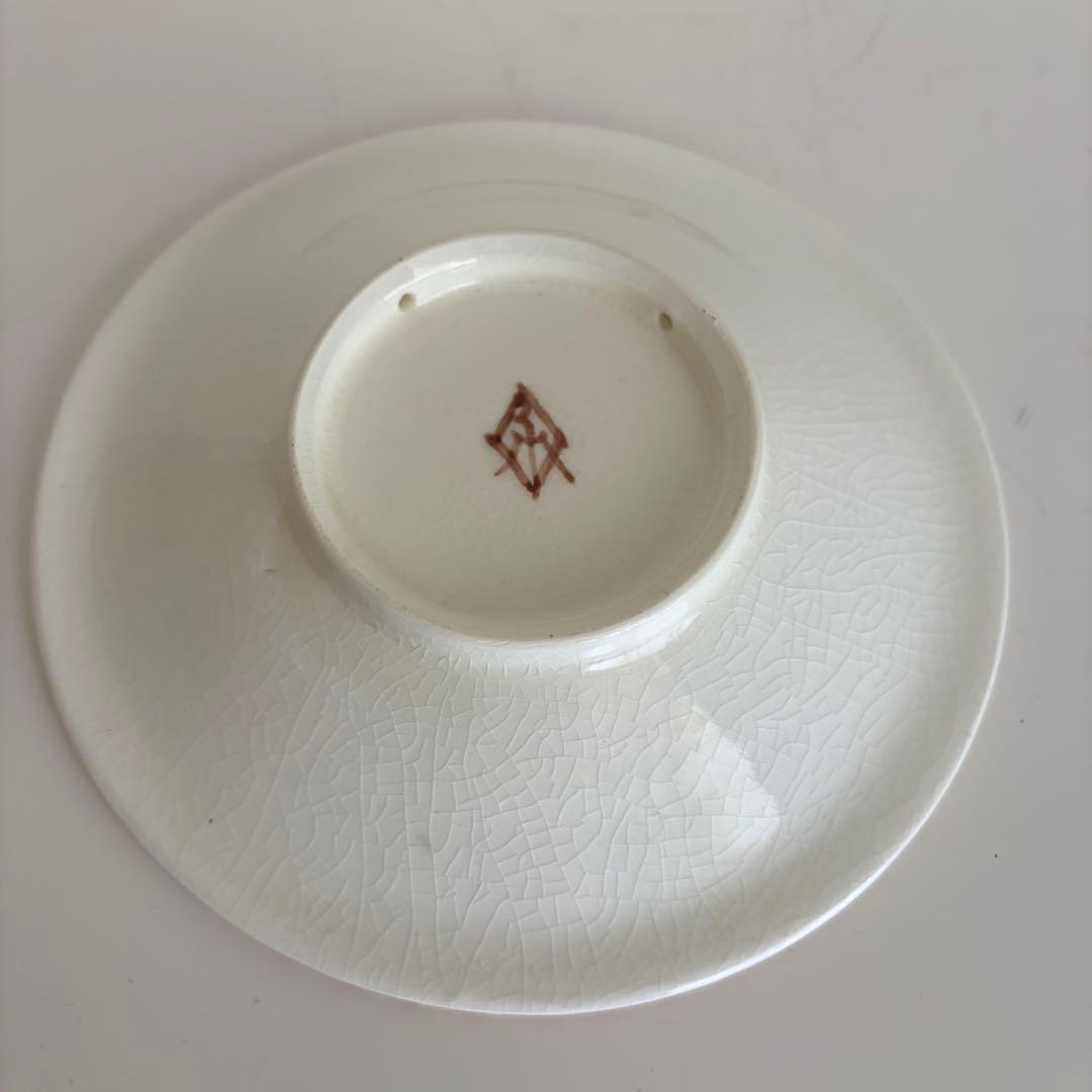 【未使用】升たか　色絵　花猫紋小皿