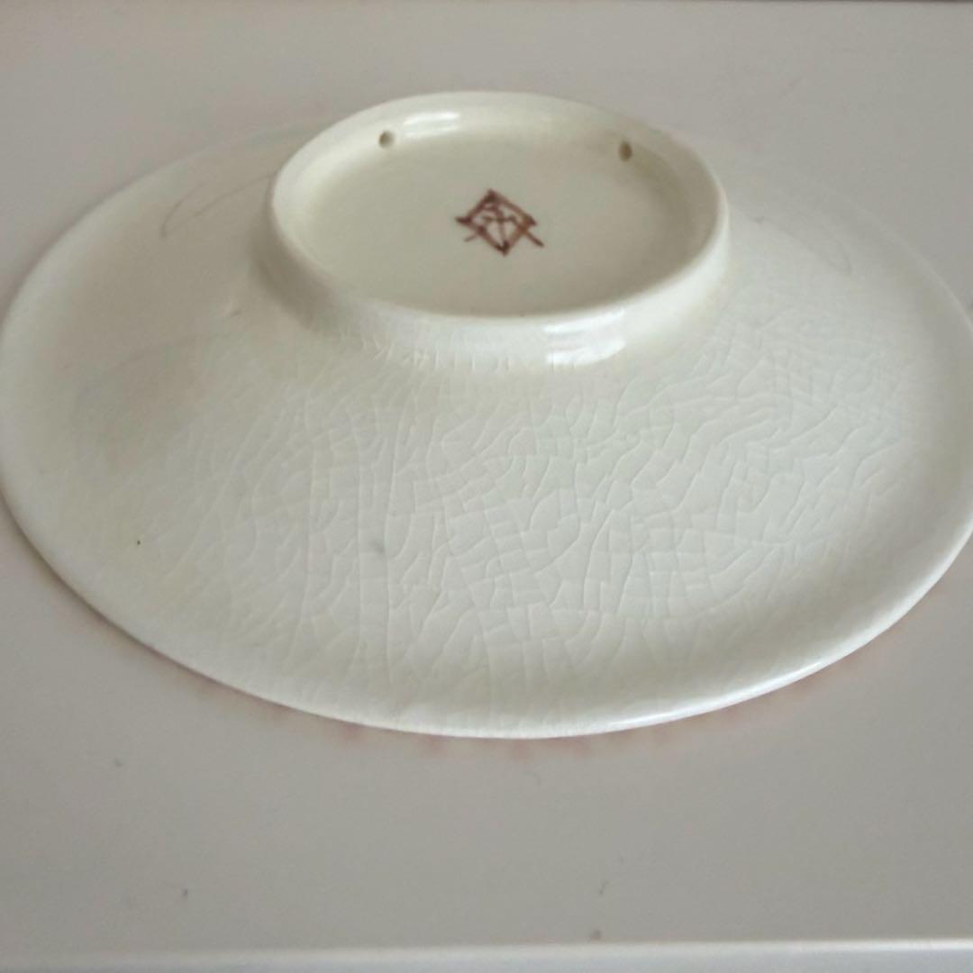 【未使用】升たか　色絵　花猫紋小皿