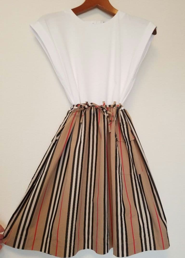 バーバリーワンピース 2度使用 ストライプ 茶 キッズ◯大人◯美品良品