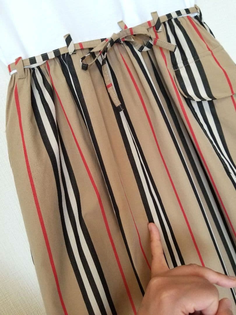 バーバリーワンピース 2度使用 ストライプ 茶 キッズ◯大人◯美品良品