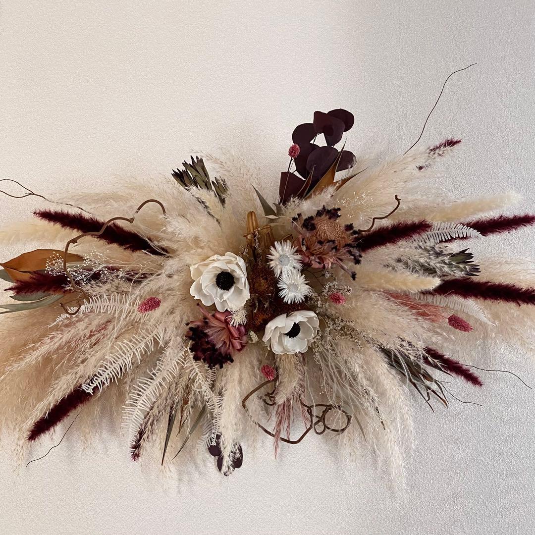 ドライフラワー 特大スワッグ 壁掛けアレンジ