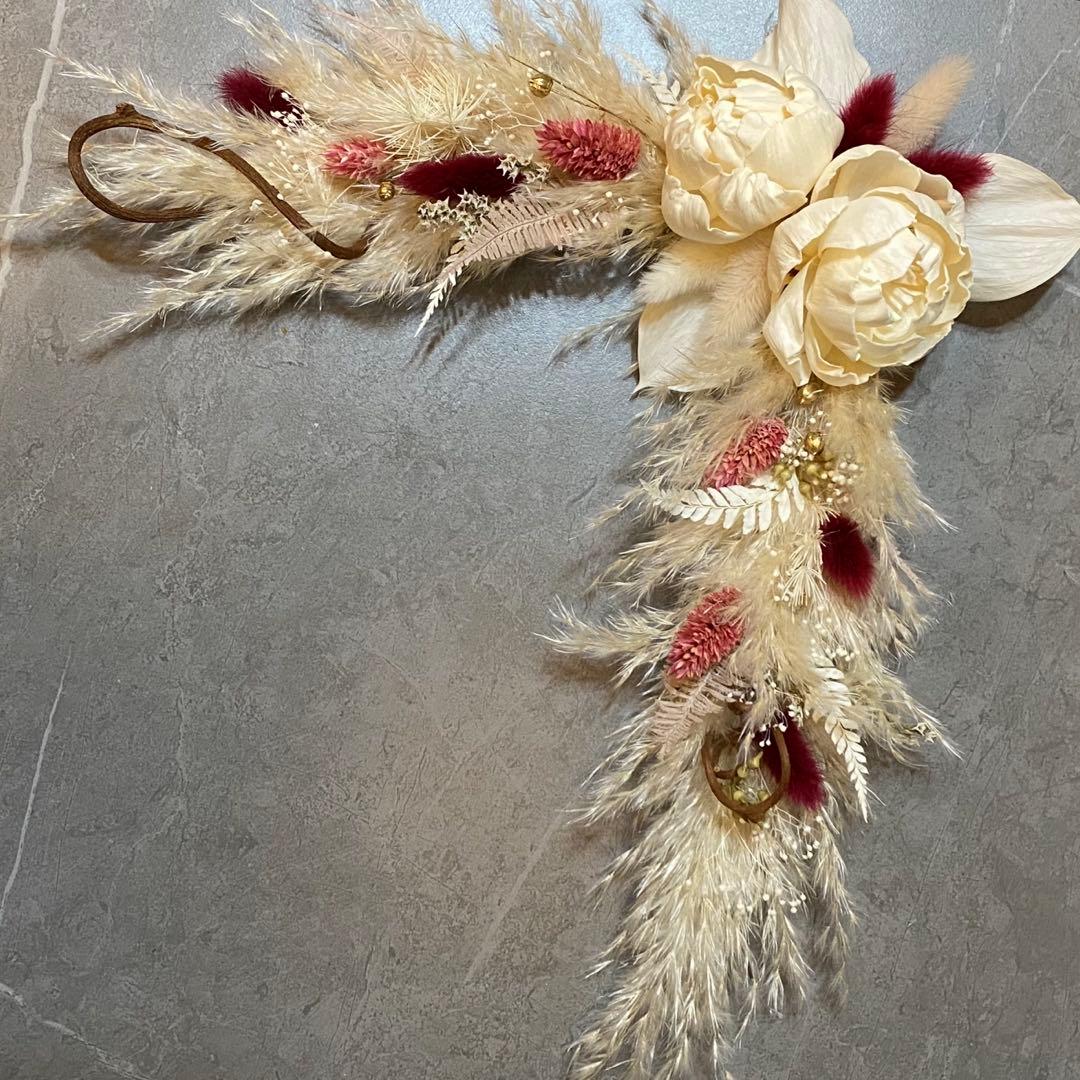 ドライフラワー 特大スワッグ 壁掛けアレンジ