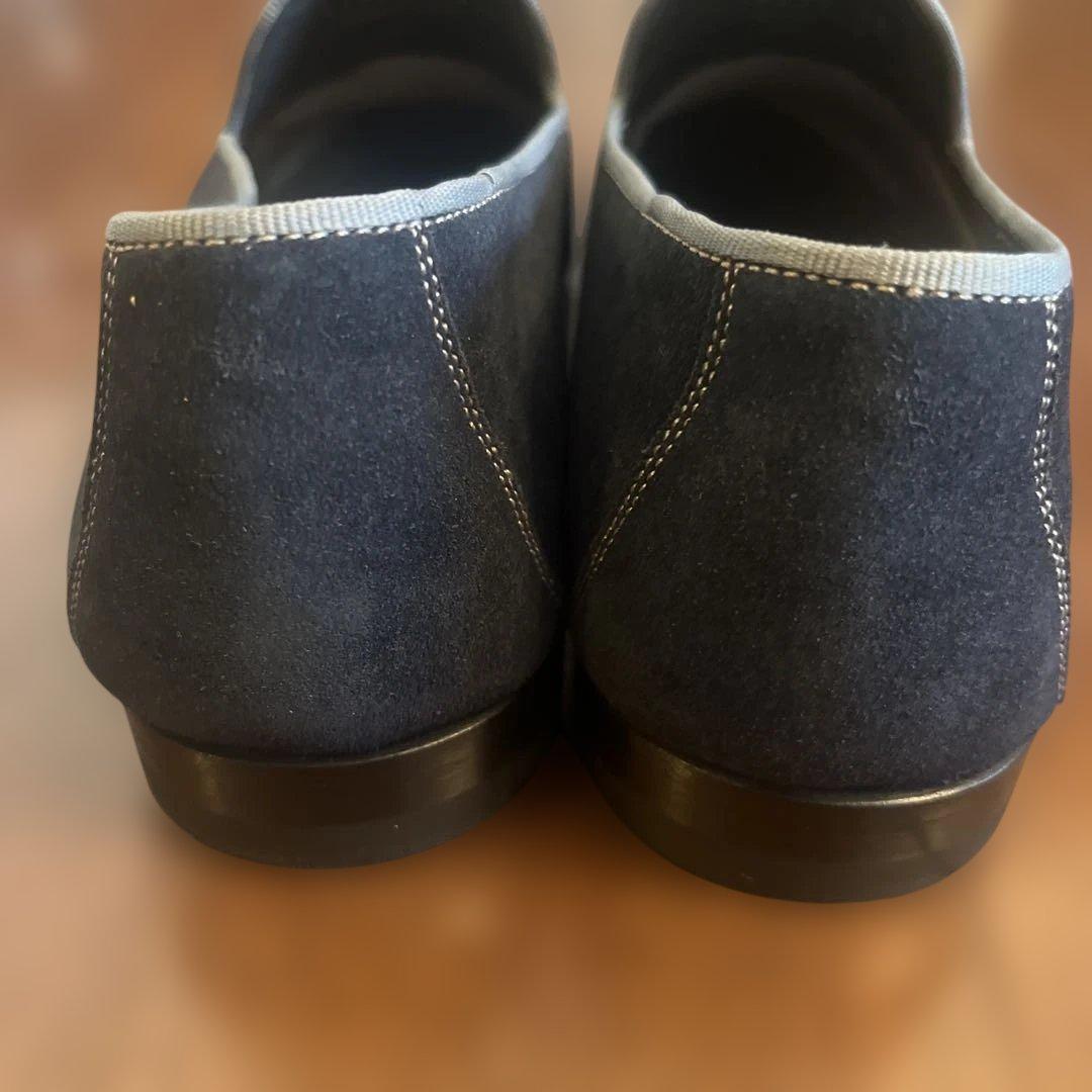 【値下げ】MAGNANNIネイビー スエード タッセル ローファー