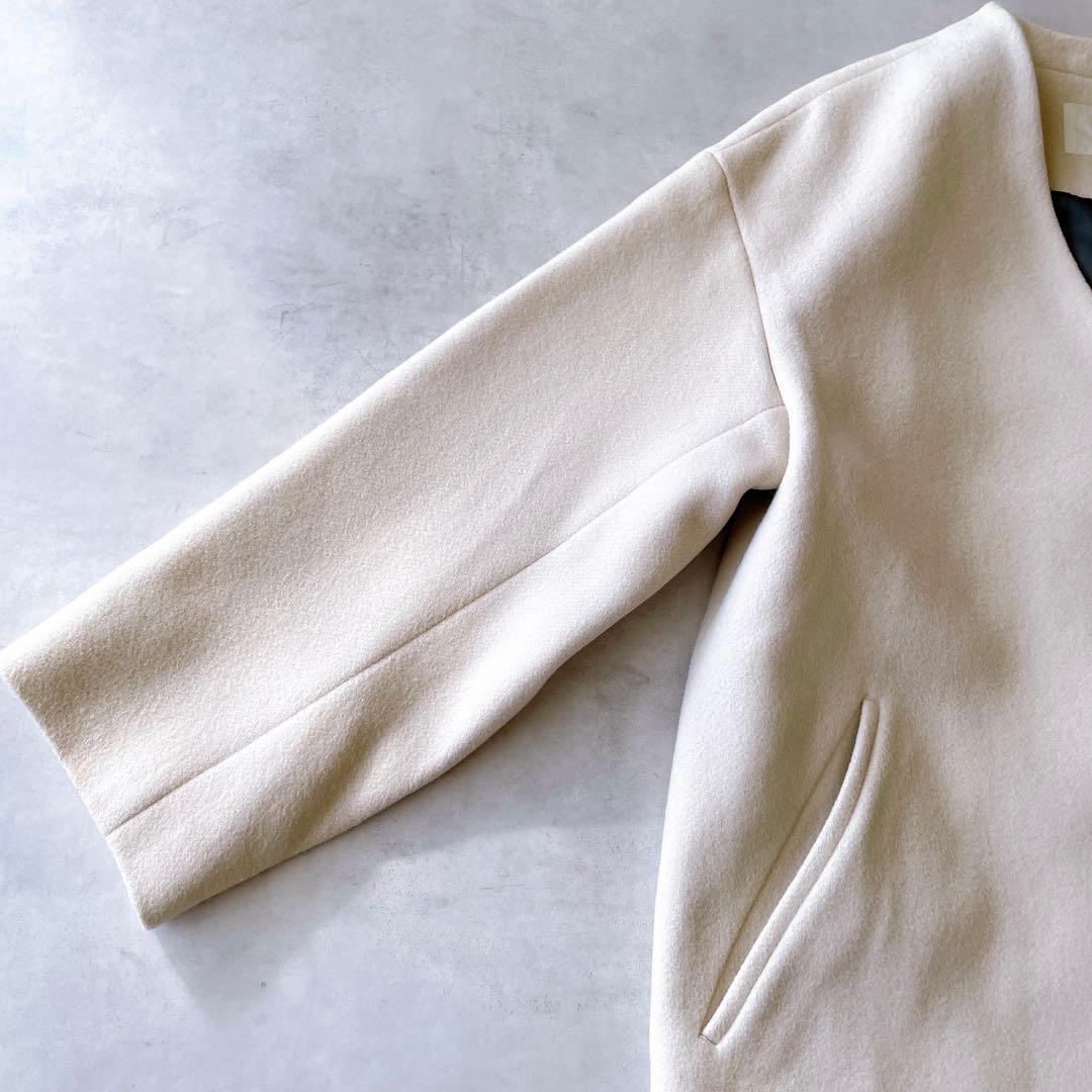 IENA MANTECO ノーカラーロングコート アウター イエナ