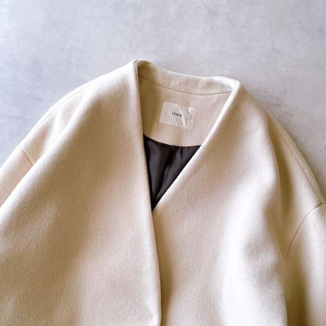 IENA MANTECO ノーカラーロングコート アウター イエナ