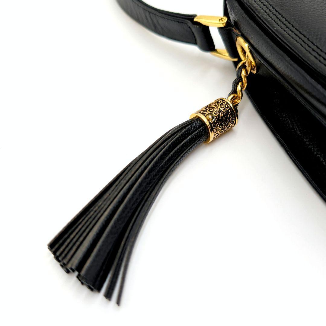 未使用 ヴァレンティノガラヴァーニ ショルダーバッグ フリンジ 本革 ブラック