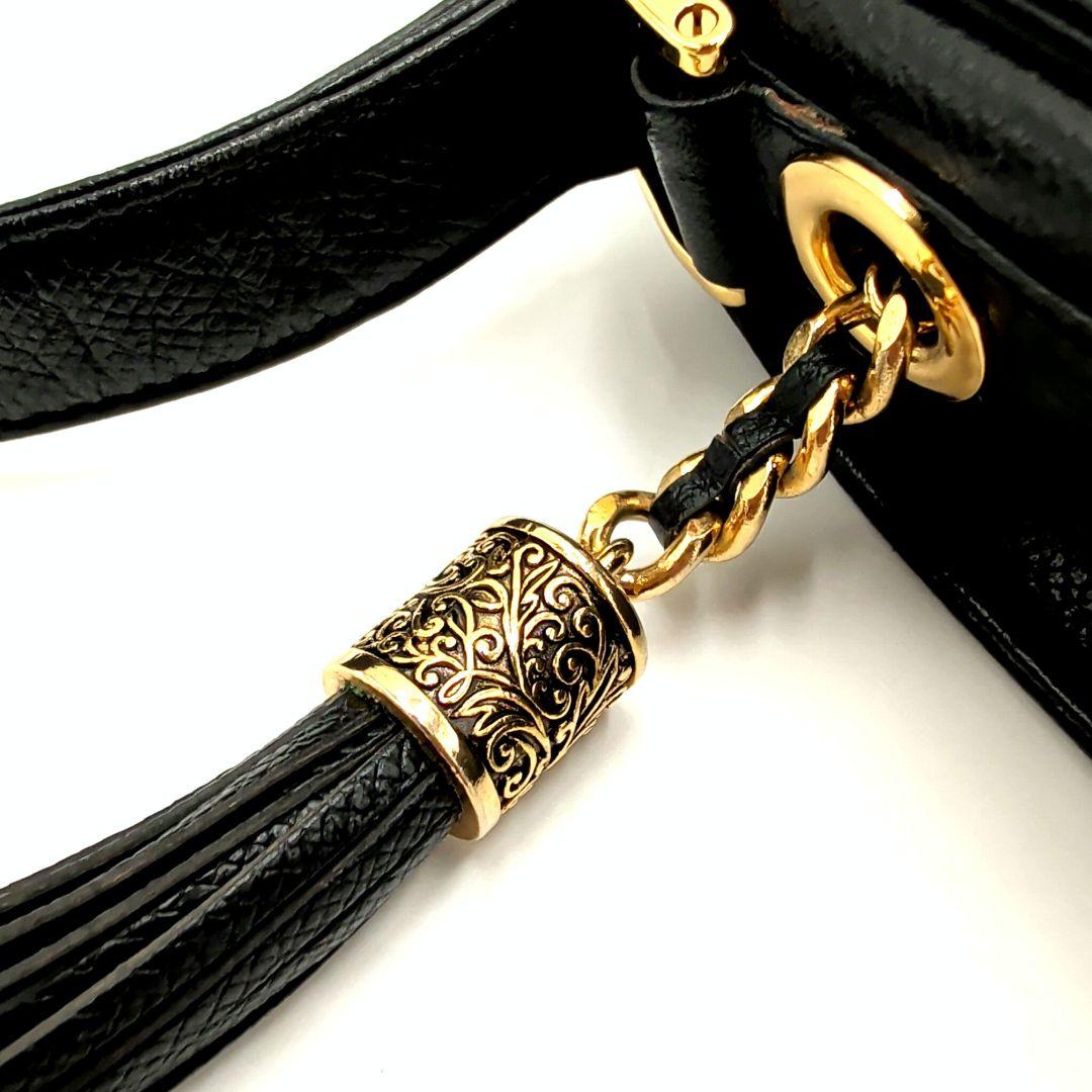 未使用 ヴァレンティノガラヴァーニ ショルダーバッグ フリンジ 本革 ブラック