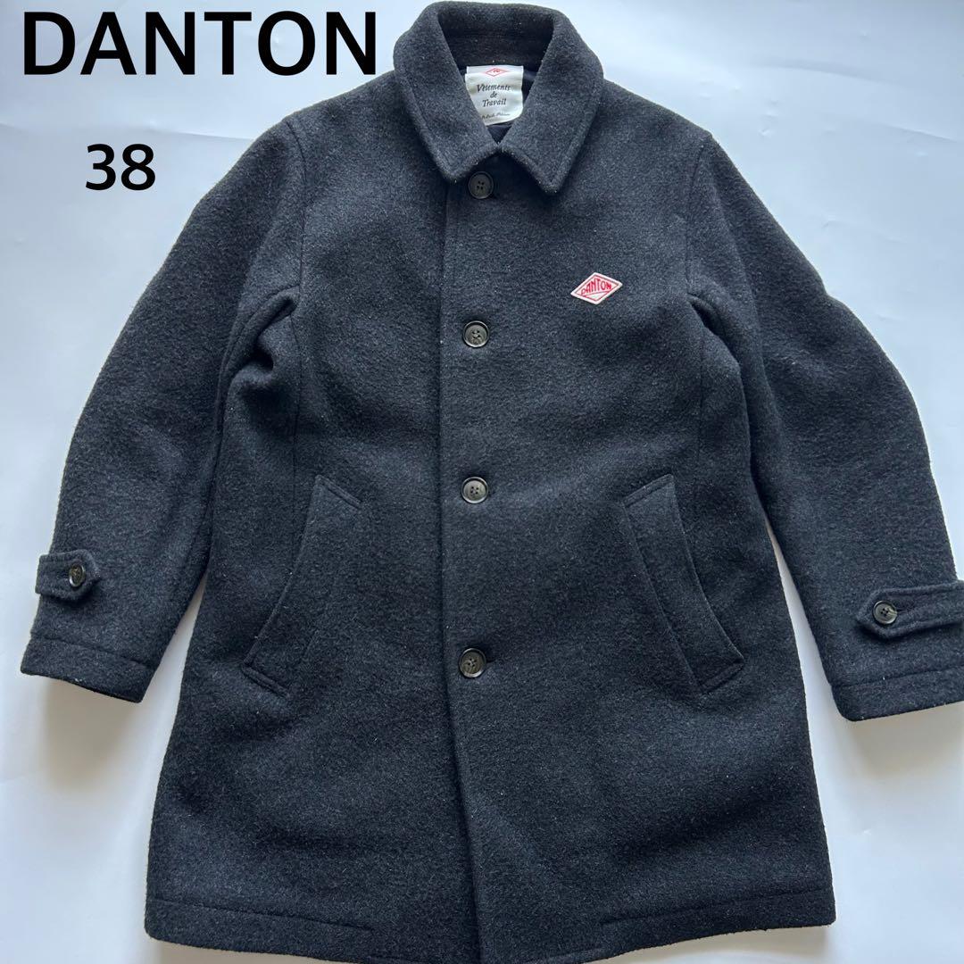 DANTON ウールモッサ シングルコート ステンカラーコート　38