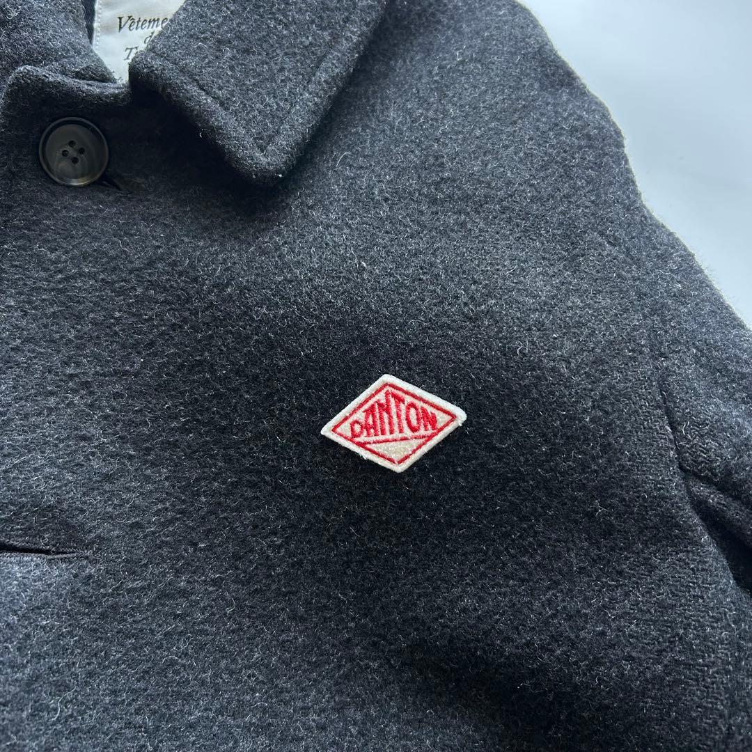 DANTON ウールモッサ シングルコート ステンカラーコート　38
