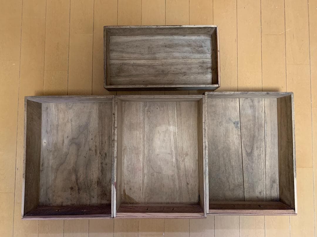 古い木製のガラス戸棚　引き出し8杯　水屋