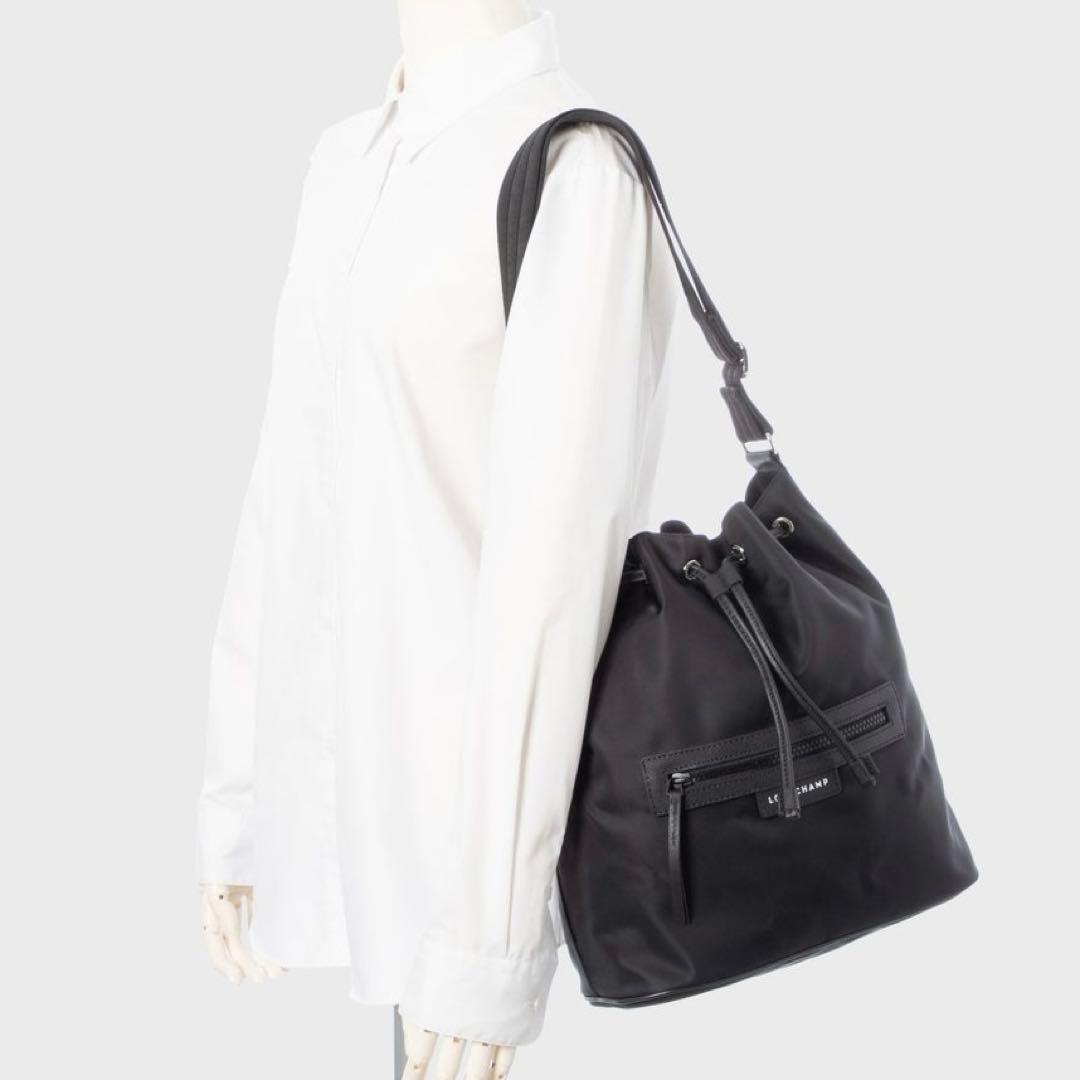 現行✨】LONGCHAMP ロンシャン ブラック ドローストリングバッグ 巾着