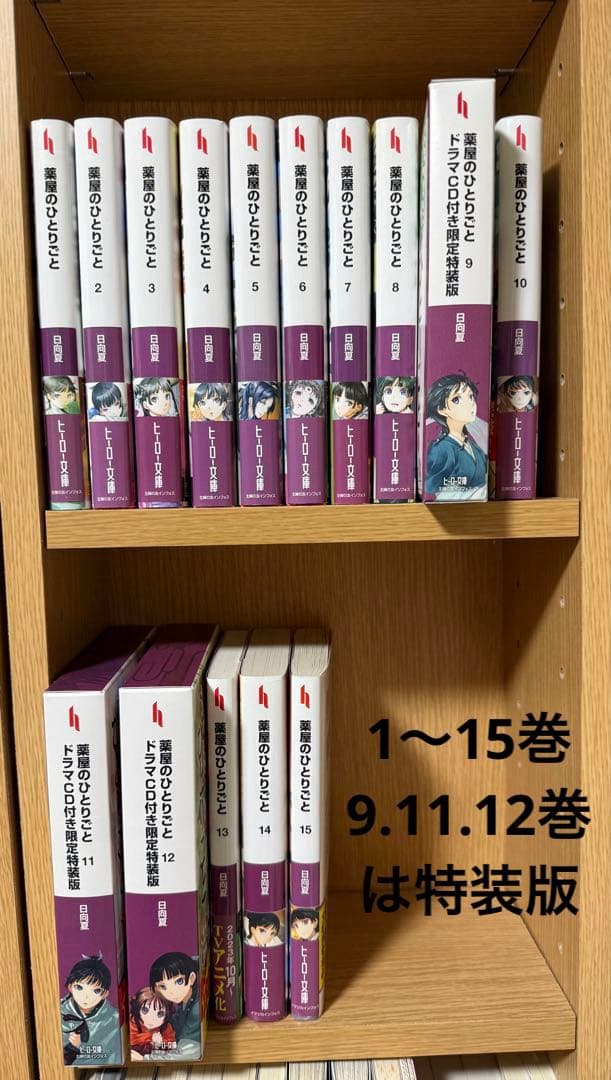 薬屋のひとりごと 小説 1〜15巻セット 9巻 11巻 12巻 特装版