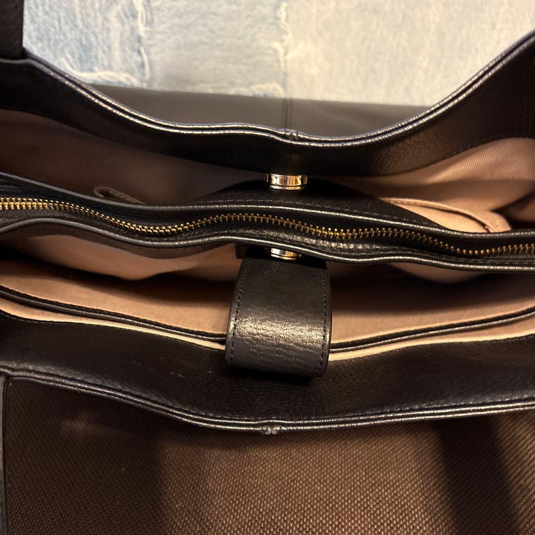 ATAO 黒 レザー トートバッグ 機能的 ビジネスバッグ A4【ファンクヴィ】