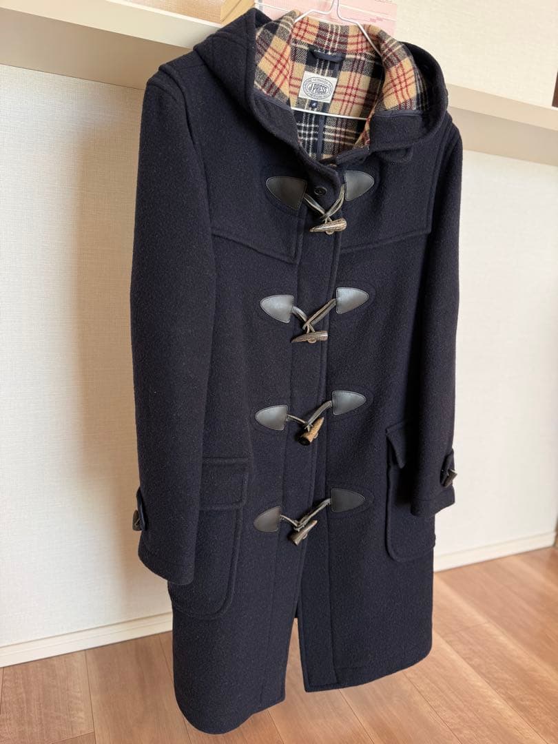 Ｊ.PRESS ネイビー ダッフルコート M フード付き