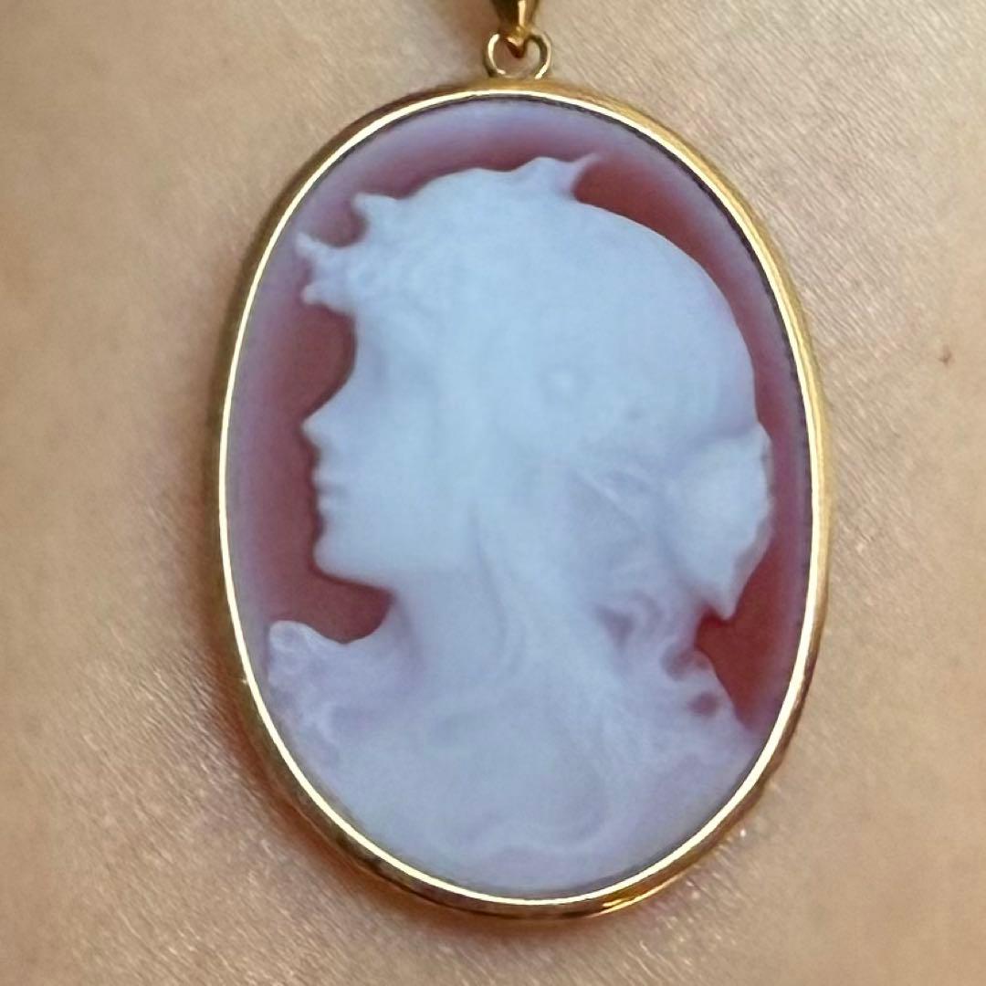 K18カーネリアンカメオペンダントトップ　2.58g