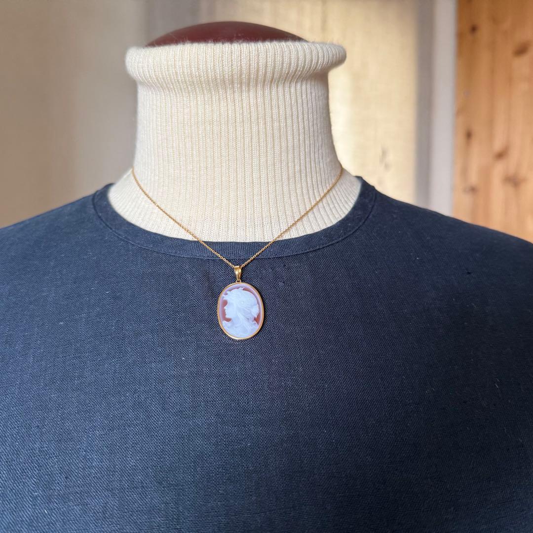 K18カーネリアンカメオペンダントトップ　2.58g