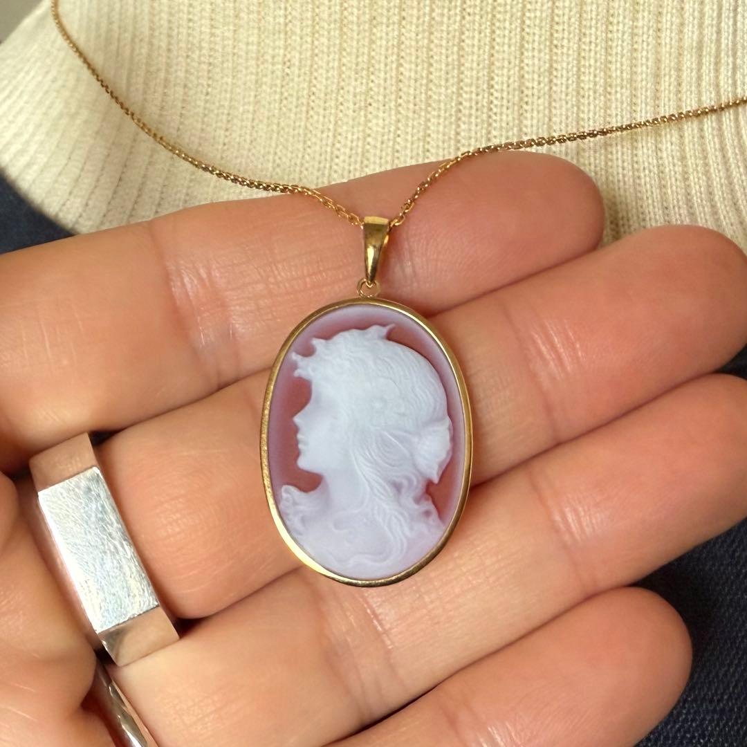 K18カーネリアンカメオペンダントトップ　2.58g