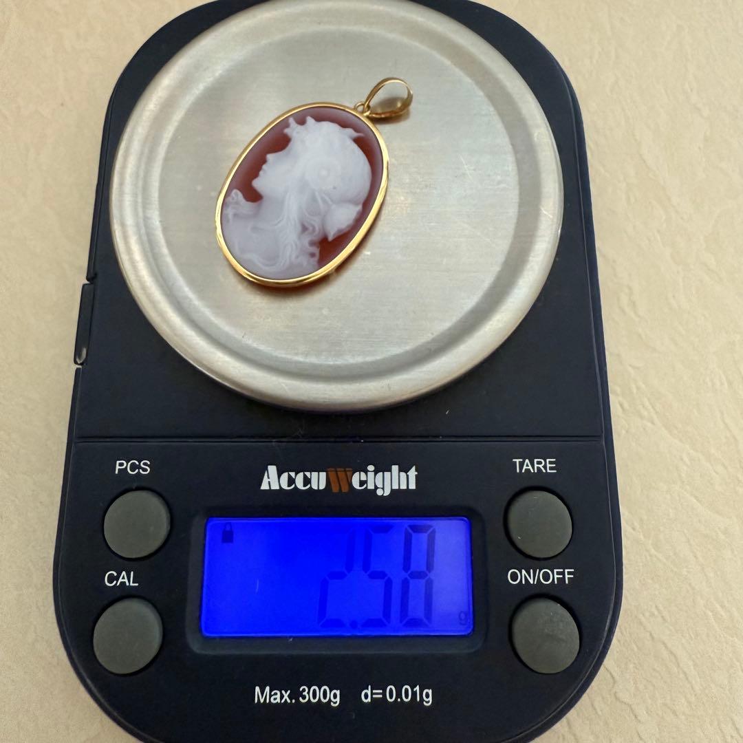 K18カーネリアンカメオペンダントトップ　2.58g
