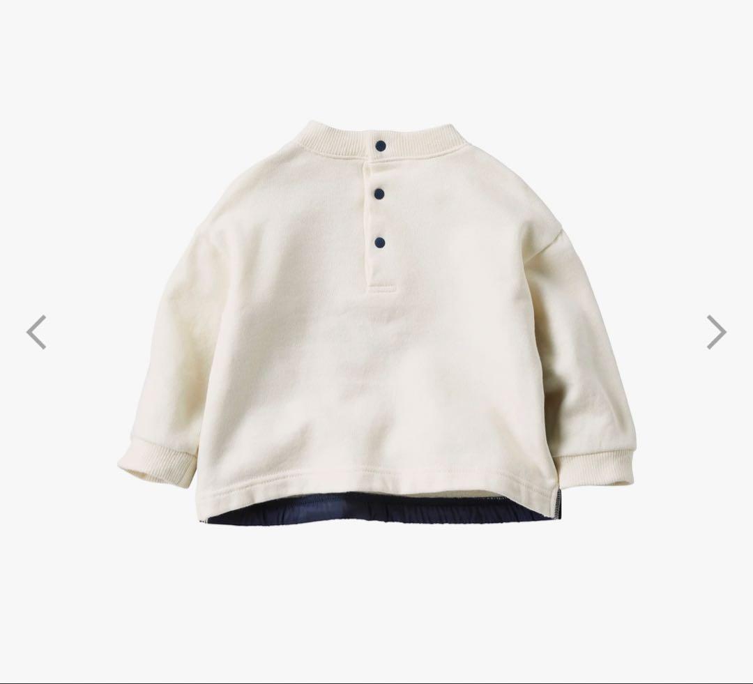 familiar ファミリア　クマ　異素材　長袖トレーナー　100