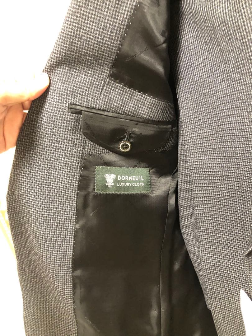 【新品未使用】タケオキクチ メランジ千鳥スーツ チャコールグレー