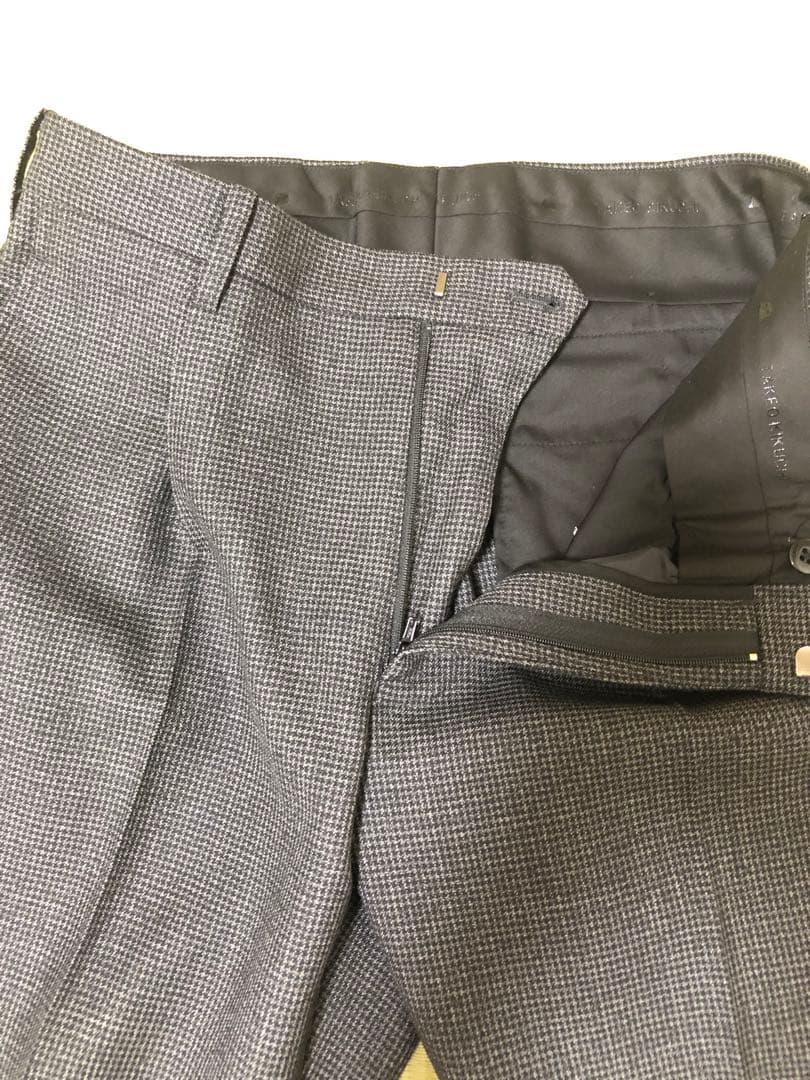 【新品未使用】タケオキクチ メランジ千鳥スーツ チャコールグレー