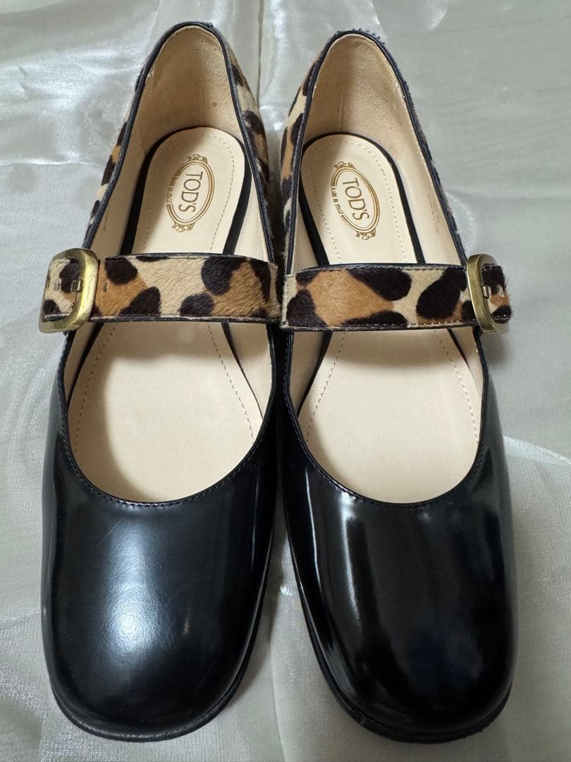 TOD’Sレオパードハラコ・フラットシューズ・パンプス (ヒール高1cm)