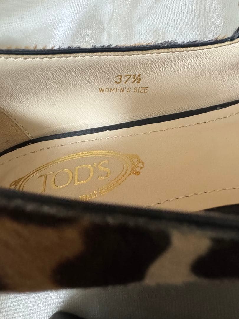TOD’Sレオパードハラコ・フラットシューズ・パンプス (ヒール高1cm)