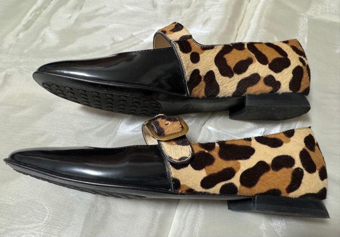 TOD’Sレオパードハラコ・フラットシューズ・パンプス (ヒール高1cm)