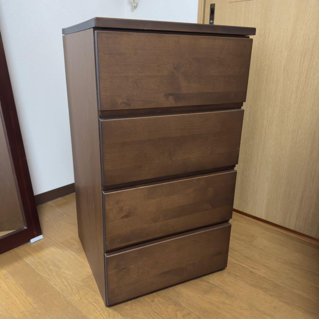 【無印良品】バーチ材　４段チェスト　廃盤商品