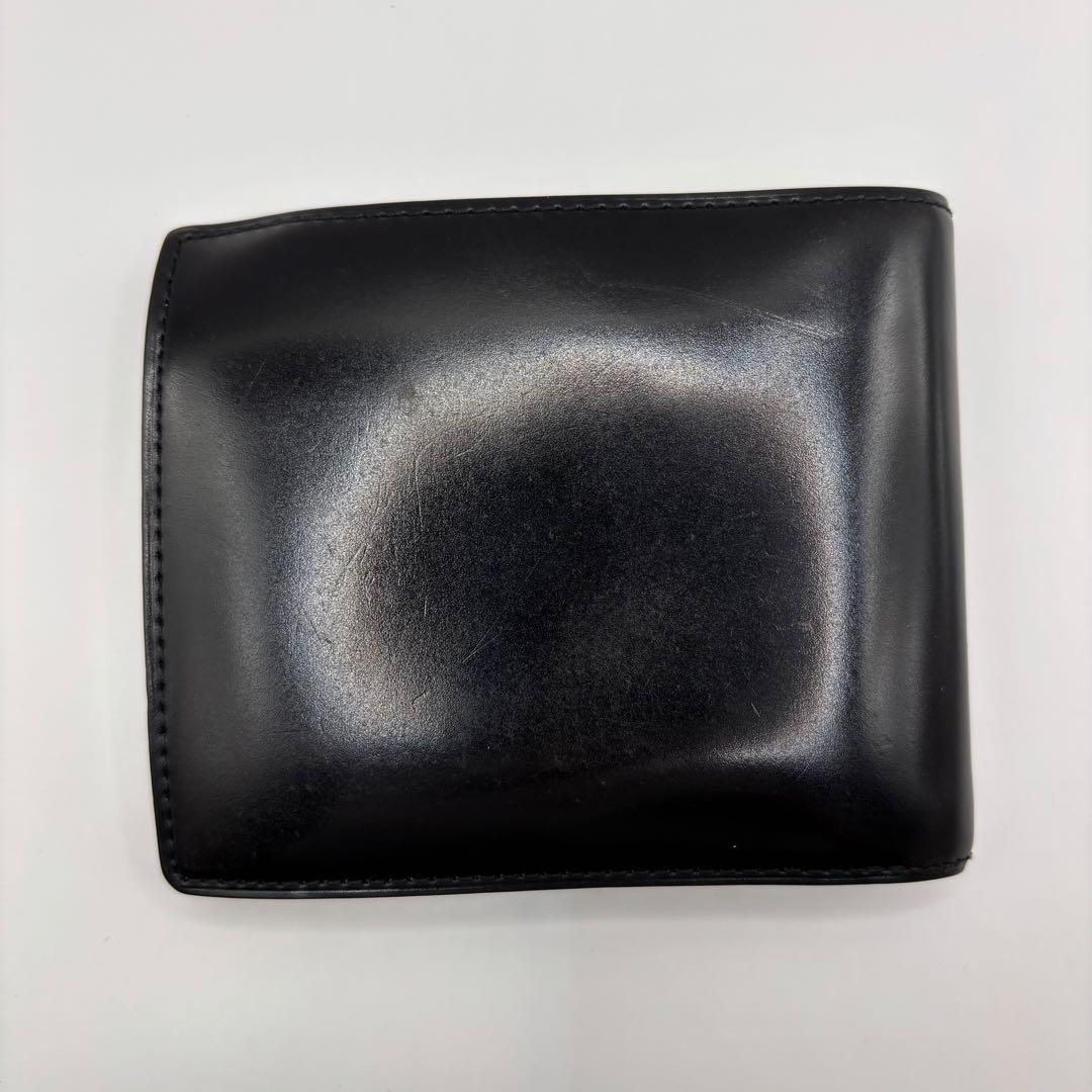 GANZO 二つ折り財布　ブラック　コードバン　レザー　折り財布　小銭入れ付き