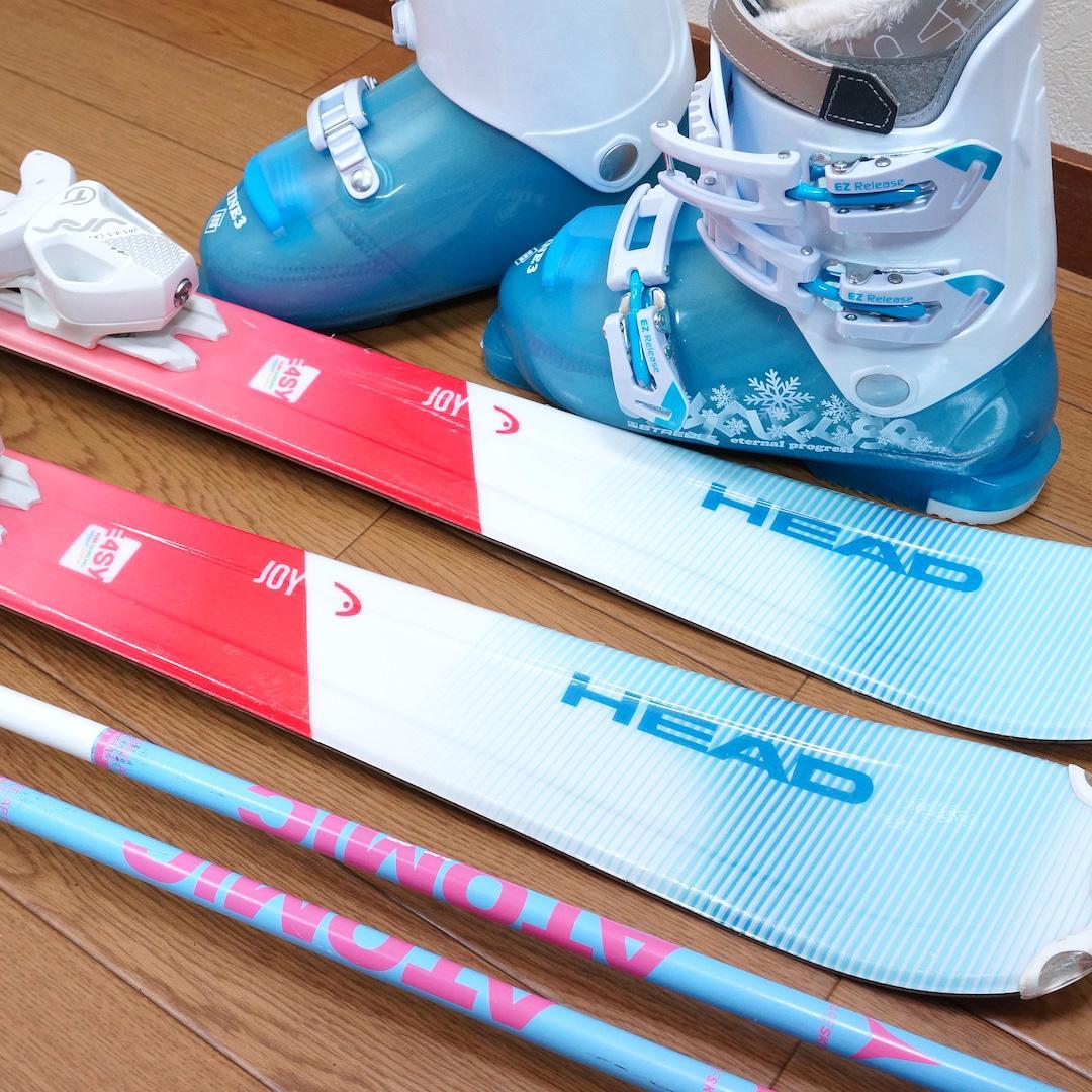 メンテ済 117cm 靴23cm HEAD スキーセット (120)