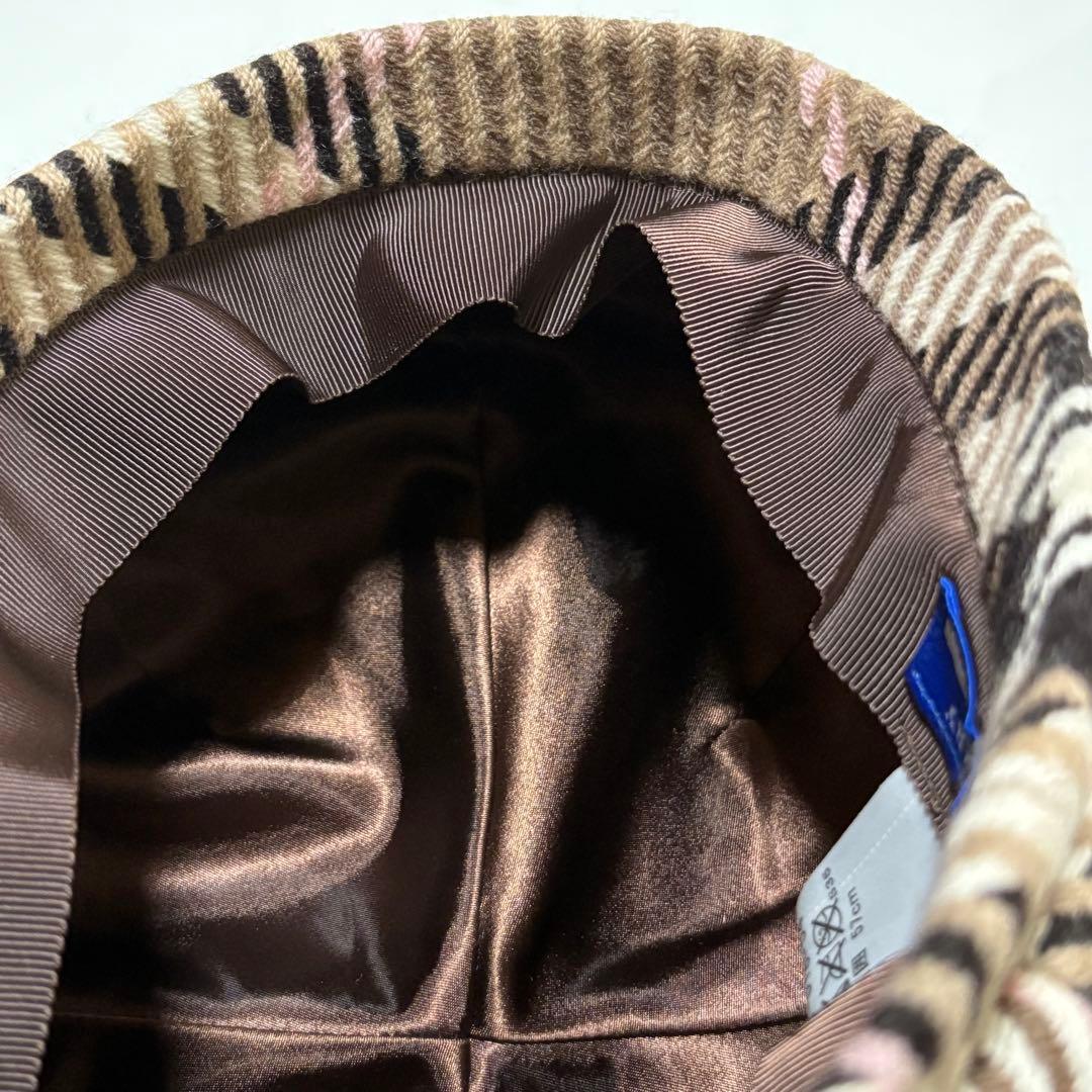 ★美品★バーバリーブルーレーベル ウールベレー帽 フォックスファー ノバチェック