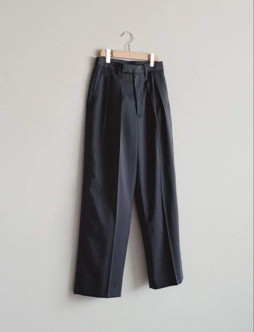 【新品】Wool Chalk Stripe Slacks MID NIGHT M